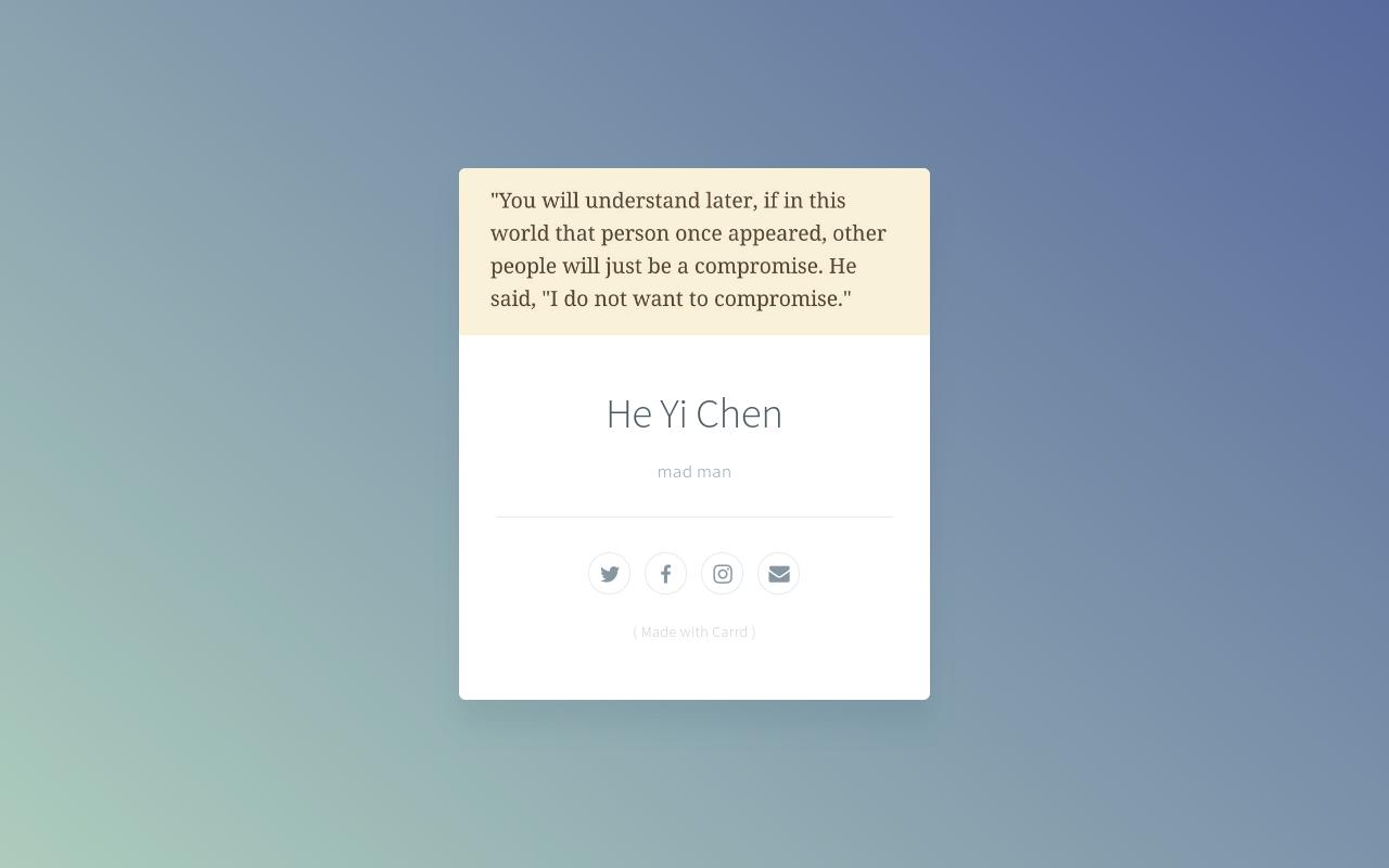 Carrd profile picture for @yichen